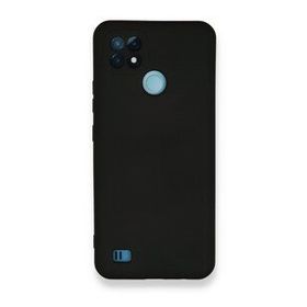 Realme C21 Nano İçi Kadife Silikon Siyah Kılıf