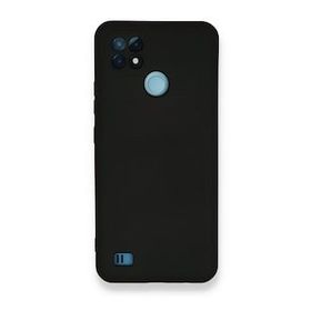 Realme C21 Nano İçi Kadife Silikon Siyah Kılıf