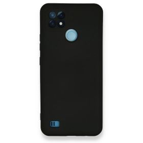 Realme C21 Nano İçi Kadife Silikon Siyah Kılıf