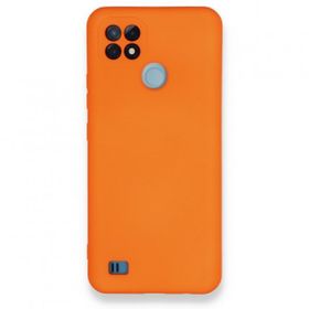 Realme C21 Nano İçi Kadife Silikon Turuncu Kılıf