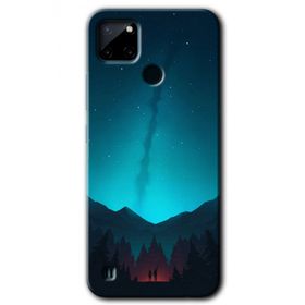 Realme C21 Night Fores Mount Baskılı Uyumlu Silikon Kılıf