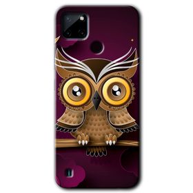 Realme C21 Owl Bird Branch Baskılı Uyumlu Silikon Kılıf