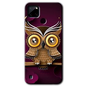 Realme C21 Owl Bird Branch Baskılı Uyumlu Silikon Kılıf