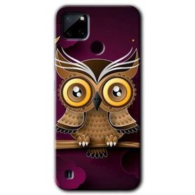Realme C21 Owl Bird Branch Baskılı Uyumlu Silikon Kılıf