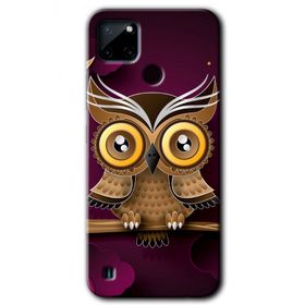 Realme C21 Owl Bird Branch Baskılı Uyumlu Silikon Kılıf