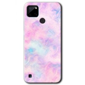 Realme C21 Pembe Duman Baskılı Uyumlu Silikon Kılıf