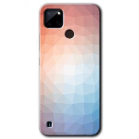 Realme C21 Polygon Graident 3 Baskılı Uyumlu Silikon Kılıf