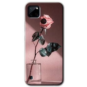 Realme C21 Retro Gül Baskılı Uyumlu Silikon Kılıf