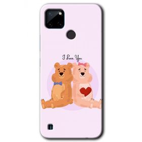 Realme C21 Sevgili Ayıcık Baskılı Uyumlu Silikon Kılıf