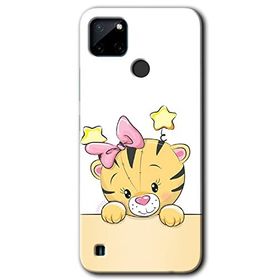 Realme C21 Sevimli Kedi Baskılı Uyumlu Silikon Kılıf