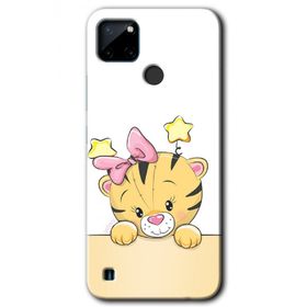 Realme C21 Sevimli Kedi Baskılı Uyumlu Silikon Kılıf
