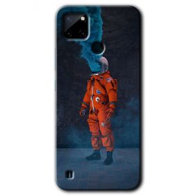 Realme C21 Smoke Astronot Baskılı Uyumlu Silikon Kılıf