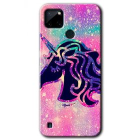 Realme C21 Unicorn Kristal Baskılı Uyumlu Silikon Kılıf