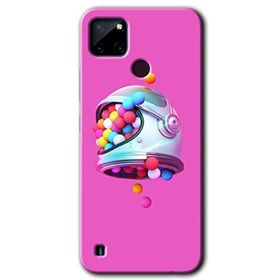 Realme C21 Uzay Başlığı Baskılı Uyumlu Silikon Kılıf