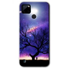 Realme C21 Uzay Silüet Baskılı Uyumlu Silikon Kılıf