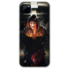 Realme C21 V for Fire Baskılı Uyumlu Silikon Kılıf