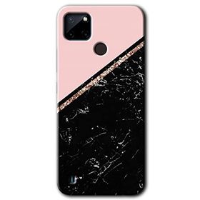 Realme C21 Yarım Mermer Baskılı Uyumlu Silikon Kılıf