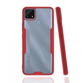 Realme C25 Platin Silikon Kırmızı Kılıf