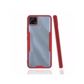 Realme C25 Platin Silikon Kırmızı Kılıf