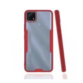 Realme C25 Platin Silikon Kırmızı Kılıf