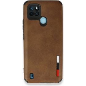 Realme C25Y Loop Deri Silikon Kahverengi Kılıf