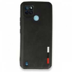 Realme C25Y Loop Deri Silikon Siyah Kılıf