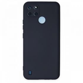 Realme C25Y Nano İçi Kadife Silikon Lacivert Kılıf