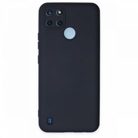 Realme C25Y Nano İçi Kadife Silikon Lacivert Kılıf