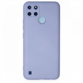 Realme C25Y Nano İçi Kadife Silikon Lila Kılıf
