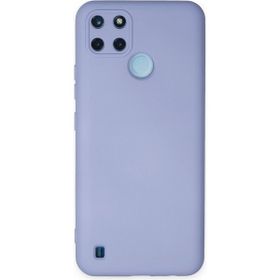 Realme C25Y Nano İçi Kadife Silikon Lila Kılıf