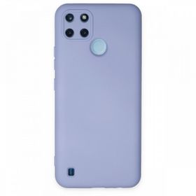 Realme C25Y Nano İçi Kadife Silikon Lila Kılıf