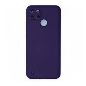 Realme C25Y Nano İçi Kadife Silikon Mor Kılıf