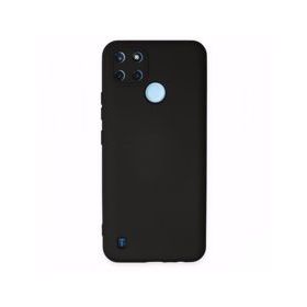 Realme C25Y Nano İçi Kadife Silikon Siyah Kılıf