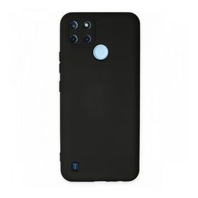 Realme C25Y Nano İçi Kadife Silikon Siyah Kılıf