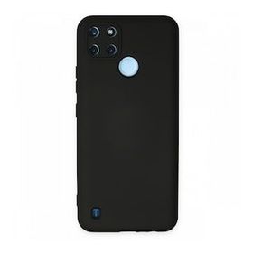 Realme C25Y Nano İçi Kadife Silikon Siyah Kılıf
