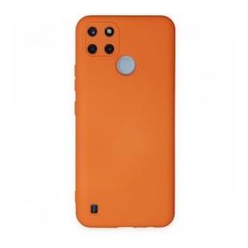 Realme C25Y Nano İçi Kadife Silikon Turuncu Kılıf