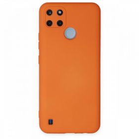 Realme C25Y Nano İçi Kadife Silikon Turuncu Kılıf