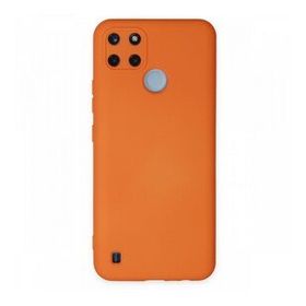 Realme C25Y Nano İçi Kadife Silikon Turuncu Kılıf