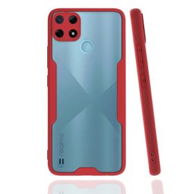 Realme C25Y Platin Silikon Kırmızı Kılıf