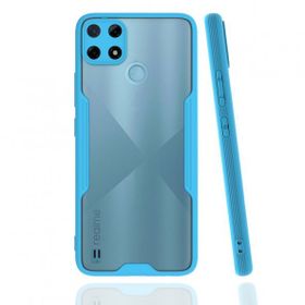 Realme C25Y Platin Silikon Mavi Kılıf