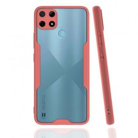 Realme C25Y Platin Silikon Pembe Kılıf