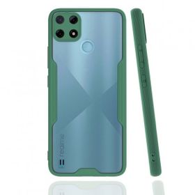 Realme C25Y Platin Silikon Yeşil Kılıf