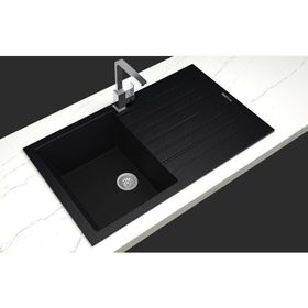 RealStone P004 Troya 86 Siyah Granit Eviye