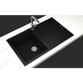 RealStone P004 Troya 86 Siyah Granit Eviye