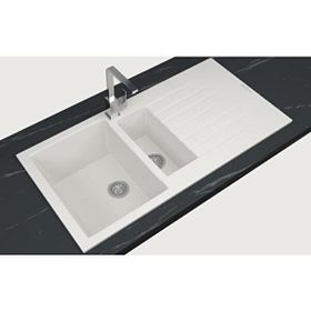 RealStone Troya 100 P005 Beyaz Tezgah Üstü 100x50 cm Granit Eviye