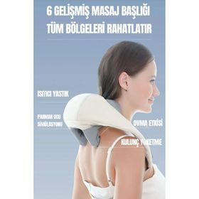 Realx RX-304 Şarjlı Ovmalı Isıtmalı Boyun Sırtbel Omuz Cihazı Bacak İnsan Eli Yoğurma Hissi Veren Masaj Aleti