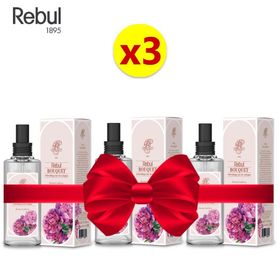 Rebul Bouquet Şakayık Buketi 3x100 ml Cam Kolonya