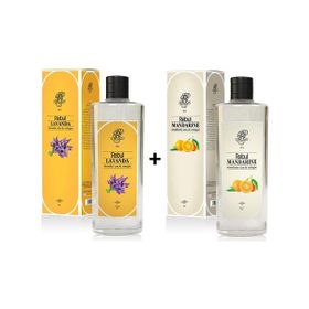 Rebul Lavanta 270 ml Cam Şişe Kolonya + Mandalina 270 ml Cam Şişe Kolonya