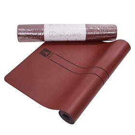 Rebuwo Çift Çizgi Tasarımlı 5 mm Kauçuk Bordo Yoga Pilates Mat