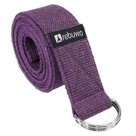 Rebuwo Doğal %100 Pamuk 184 cm Koyu Mor Yoga Kemeri